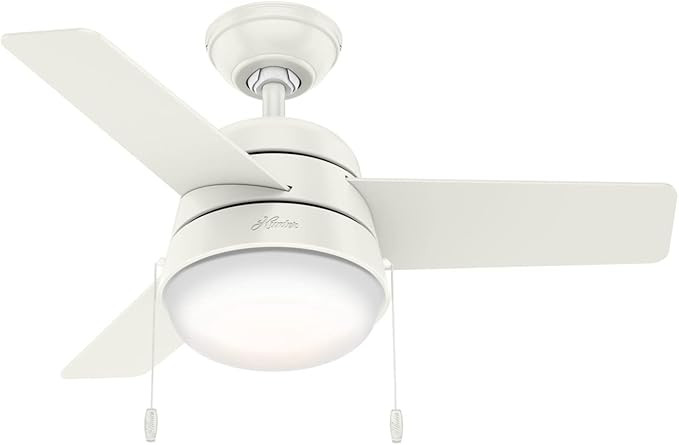 Hunter Fan Company 59301 Aker Indoor with LED Light with Pull Chain Control, 36 Inch, White - - A... | Amazon (US)