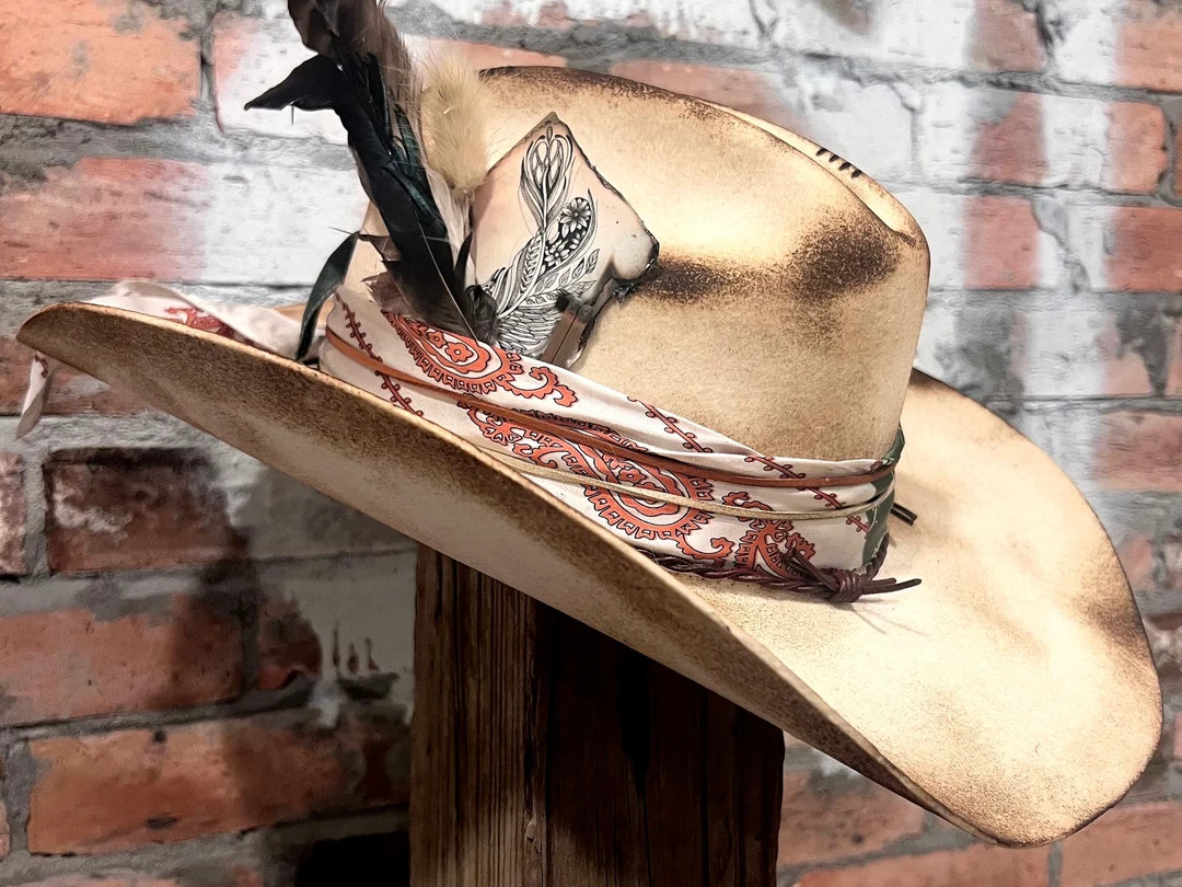 Wild and Free-custom Cowboy Style Wool Hat. - Etsy | Etsy (US)