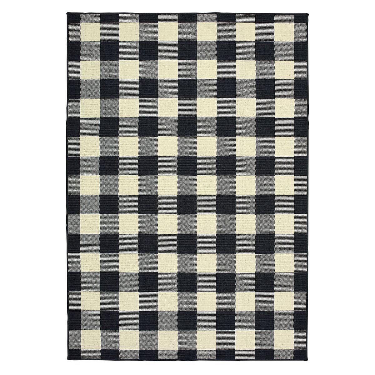 StyleHaven Mainland Gingham Plaid Indoor Outdoor Rug | Kohl's