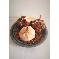 Primitive Orange Plaid Pumpkin, Mini Pumpkins, Fapm, Ofg, Small Tiered Tray Bowl Filler Shelf Pumpkins, Pumpkin | Etsy (US)