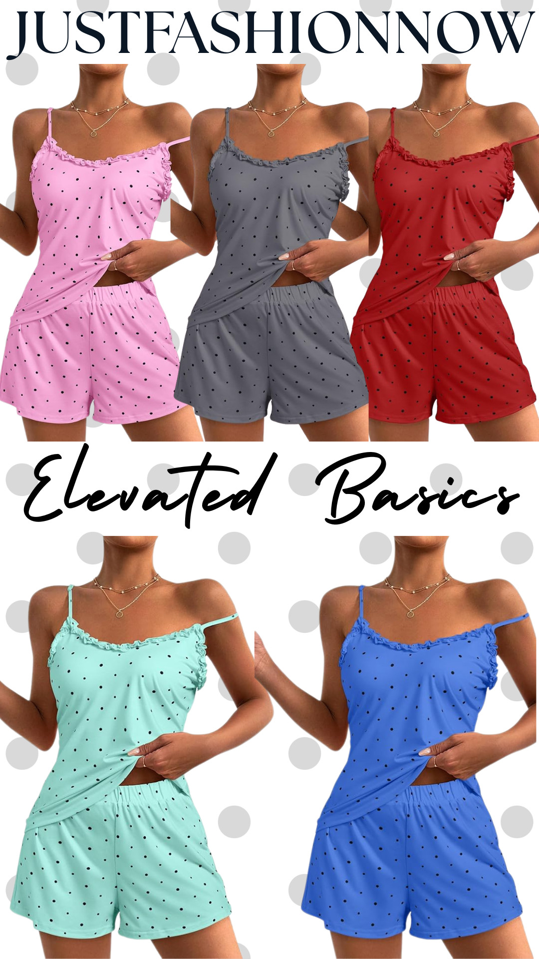 These JUSTFASHIONNOW Amazon lounge sets are the definition of Cute Elevated Basics.

Short sleeve cami + elastic waist shorts, lightweight fabric, soft stretch, and the sweetest polka dot detail. They look put together but feel like pajamas.

Why I love them:
• Cute elevated loungewear
• Affordable Amazon find
• Soft + breathable for spring & summer
• Perfect for sleep, sleepovers, hanging out
• Comfy enough for pajamas, cute enough to wear around the house
• Polka dot print in multiple color options
• Lightweight short sleeve set that doesn’t feel bulky

This is that effortless “I didn’t try but still look cute” lounge vibe.

Perfect for spring loungewear, cute PJs, matching pajama sets, comfy home outfits, girls night sleepovers, or just everyday around-the-house fits.

Amazon lounge wear always wins. ✨

Linked all pieces! ❤️  

 

#LTKootd #LTKSeasonal #LTKPetite