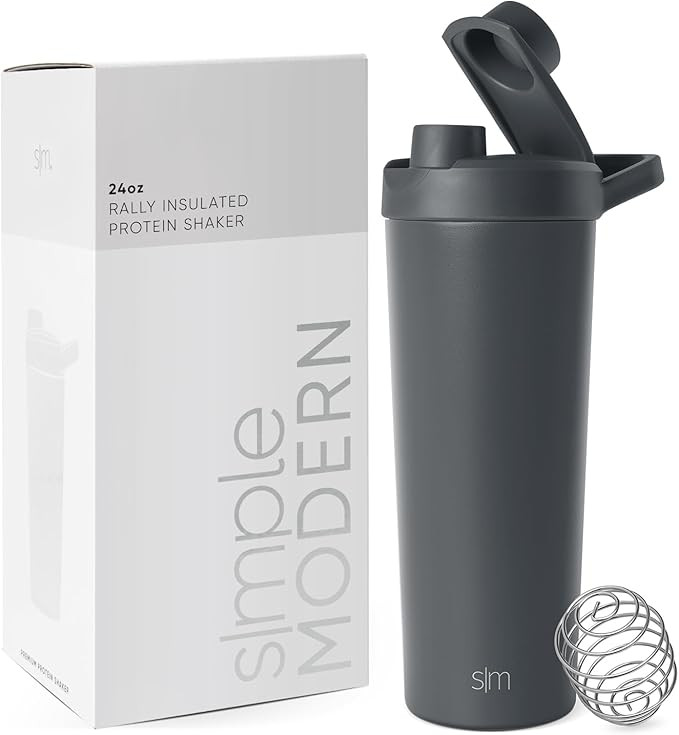 Simple Modern Stainless Steel Shaker Bottle with Ball 24oz | Metal Insulated Cup for Protein Mixe... | Amazon (US)