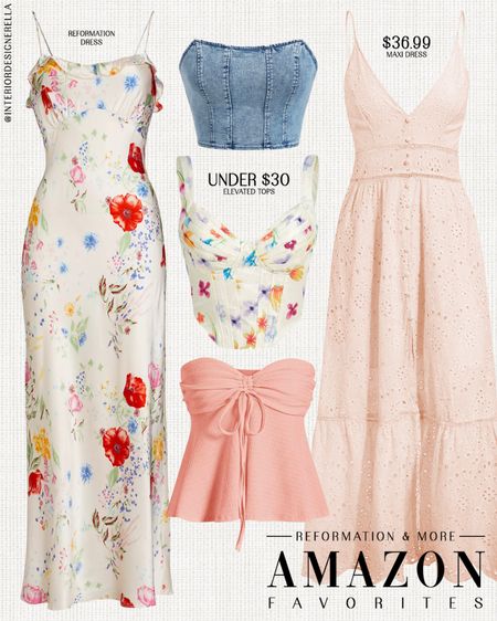 REFORMATION + Amazon finds!✨ Under $30 elevated tops + $36.99 Amazon eyelet maxi dress!✨ Share this post with a friend!!🤗 Click on the “Shop OOTD Collages” collections on my LTK to shop!🤗 Have an amazing day!! Xo!! 

#LTKfindsunder100 #LTKfindsunder50 #LTKwedding