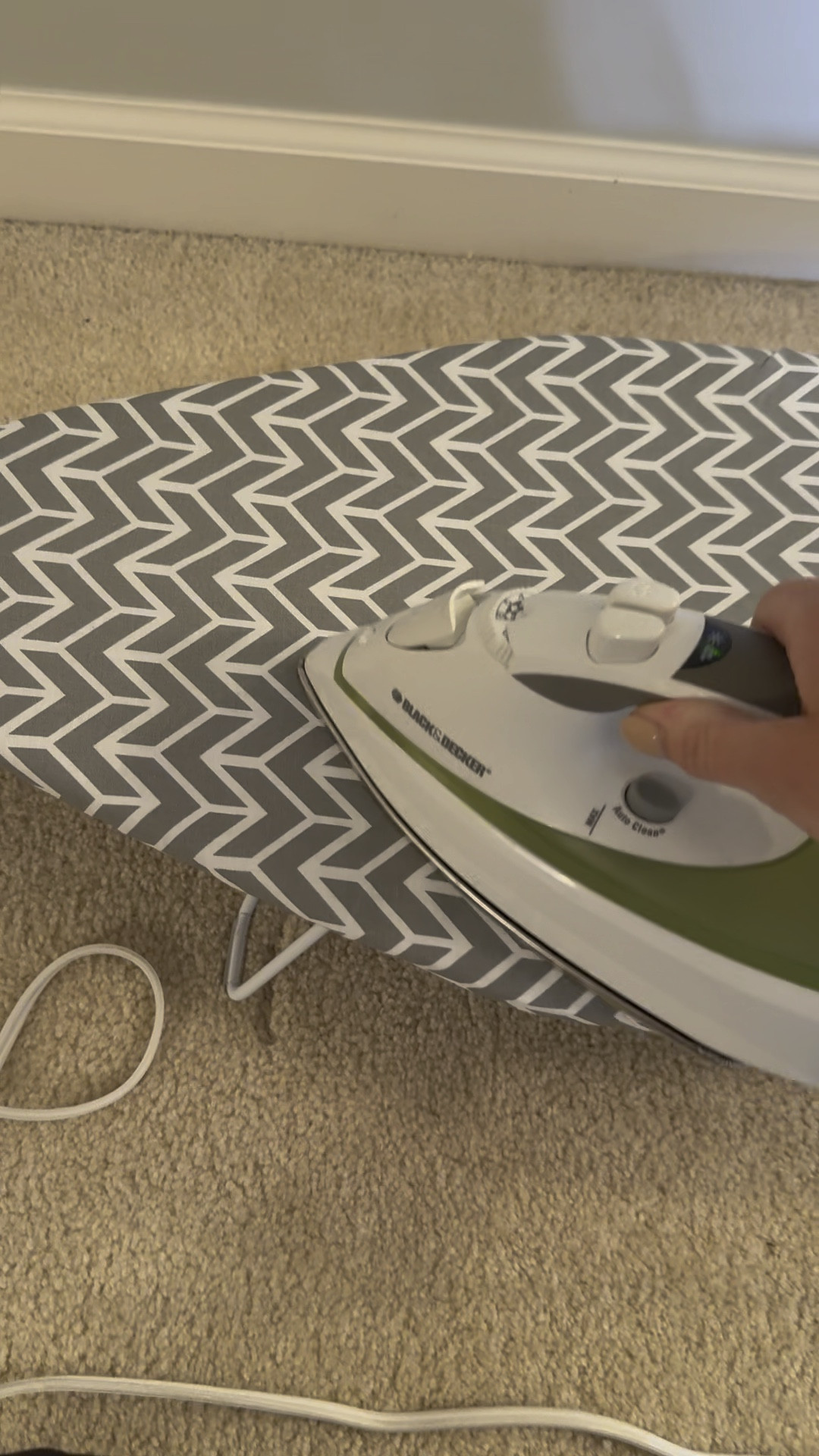 The cutest little ironing board. I don’t iron too often so I don’t need a huge one taking up space. This little guy hangs right in our laundry closet and folds up so nicely! Only 10 bucks!! 

#LTKVideo #LTKhome #LTKworkwear