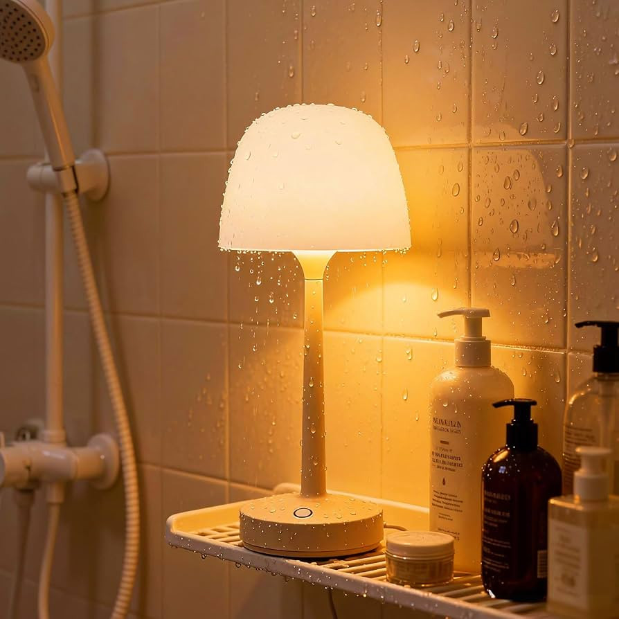 Waterproof Shower Lamp, Spa-Like Bathroom Light, Rechargeable Cordless Lamp with Touch & Remote C... | Amazon (US)