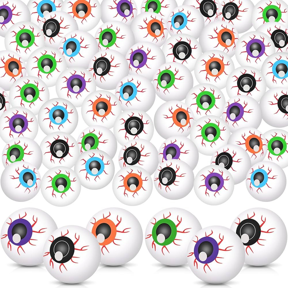 Leitee 60 Pcs Halloween Eyeballs Plastic Scary Fake Eye Balls for Craft Realistic Table Tennis Ey... | Amazon (US)