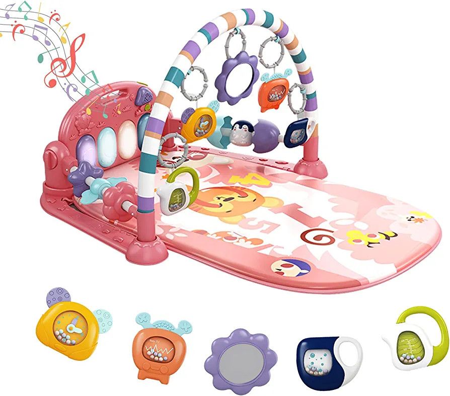 Baby Play Mat Baby Gym,Funny Play Piano Tummy Time Baby Activity Gym Mat with 5 Infant Learning S... | Amazon (US)