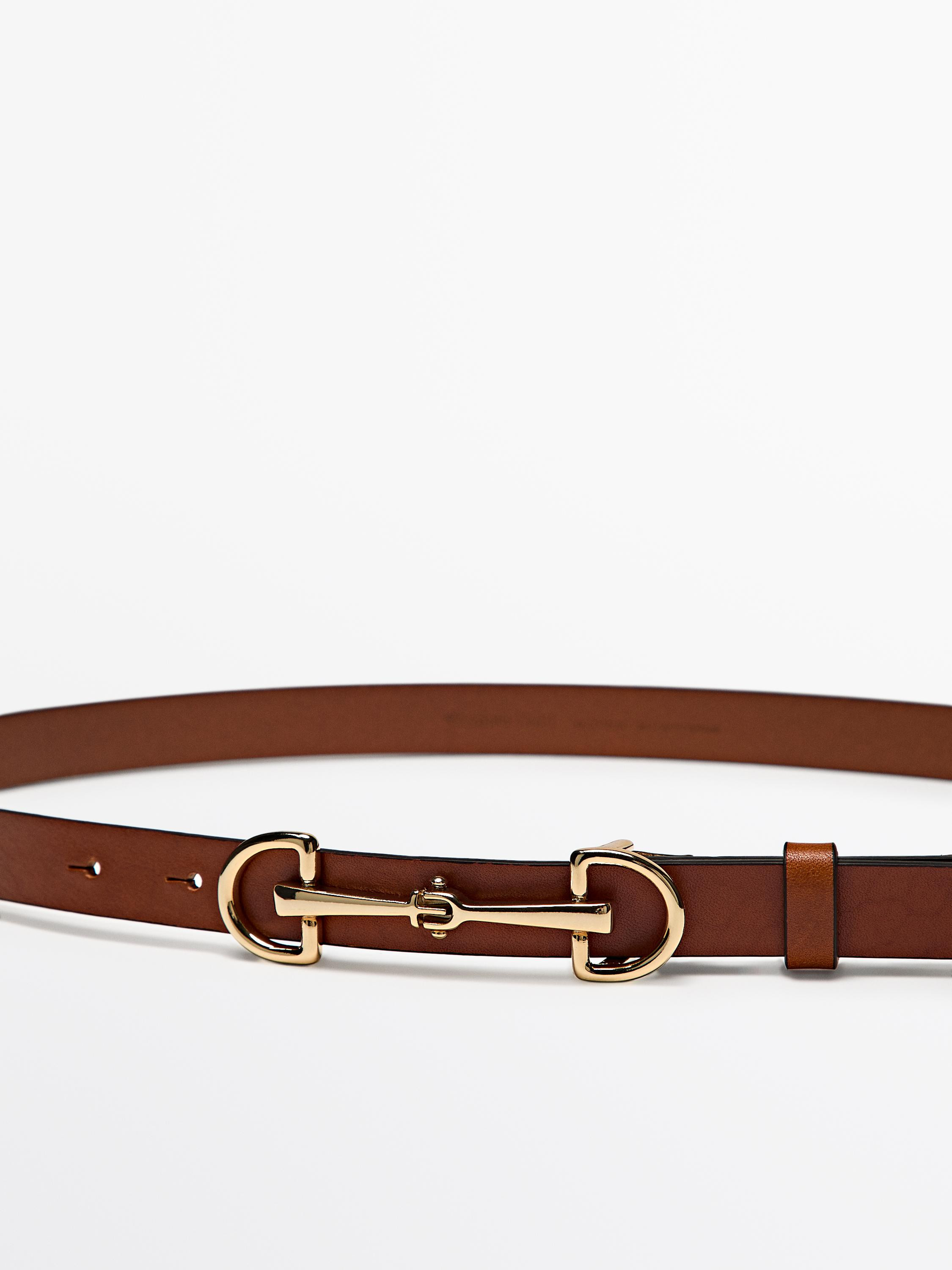 Equestrian nappa leather belt | Massimo Dutti US