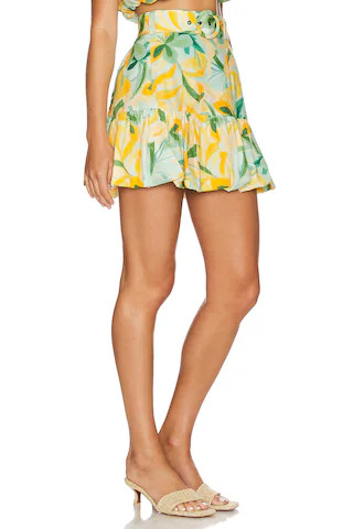 MINKPINK Solstice Skirt in Yellow Palm Print from Revolve.com | Revolve Clothing (Global)