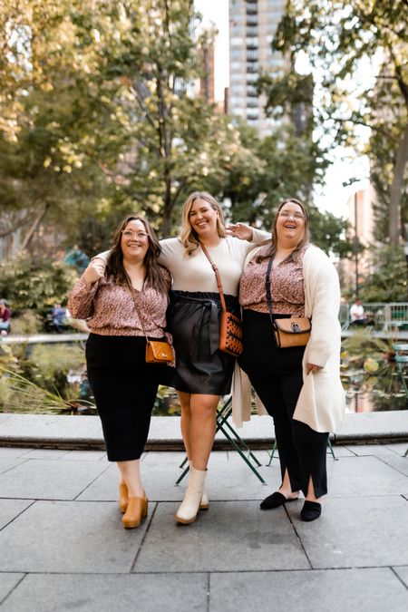 HOD team serving up some adorable fall workwear looks on 3 different body types. Mixing high and low items from GSTQ, Madewell, Target, Walmart, and Gucci! 

Ashley: 
Bodysuit - 2X, Skirt - 18 

Jess: 
Top - 2X, Skirt - 1X

Caroline: 
Top - 4X, Cardigan - 4X, Pants - 4X

#LTKSeasonal #LTKworkwear #LTKcurves