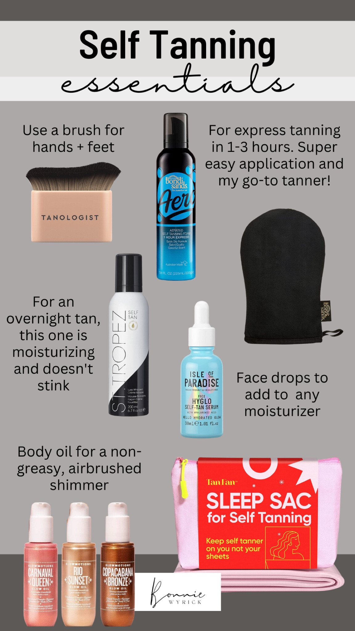 We’re in our era of practicing safe sun, but that doesn’t mean we can’t still have a beautiful, glowy tan. ☀️ Rounding up my favorite self-tanning essentials! Self Tanner | Express Self Tanner | Tanning Face Drops | Self Tanning Mousse | Self Tanning Foam | Self Tanning Brush | Self Tanning Sleeping Bag

#LTKunder50 #LTKbeauty #LTKtravel