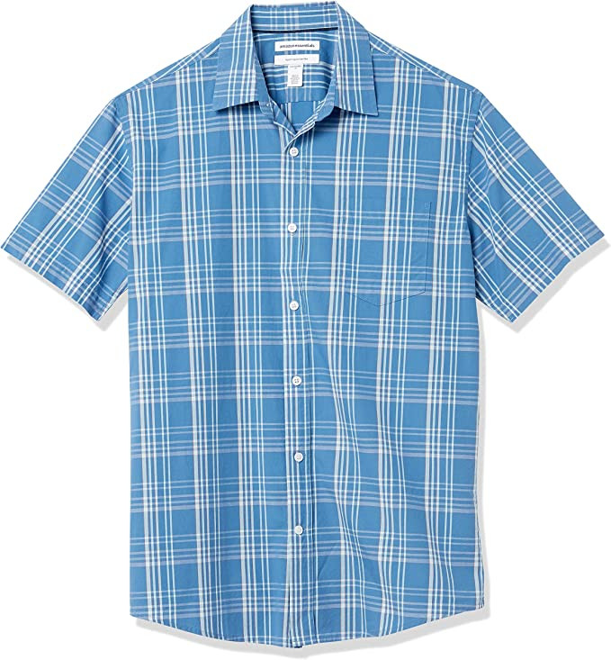 Amazon Essentials Men's Regular-fit Short-Sleeve Shirt | Amazon (US)