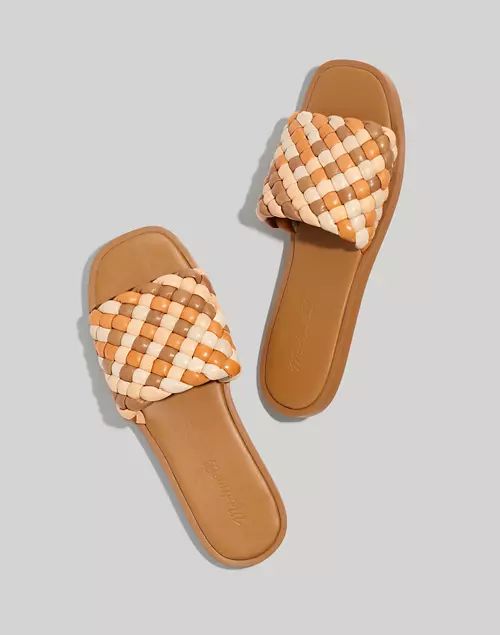 The Suzi Slide Sandal in Multi Woven Leather | Madewell
