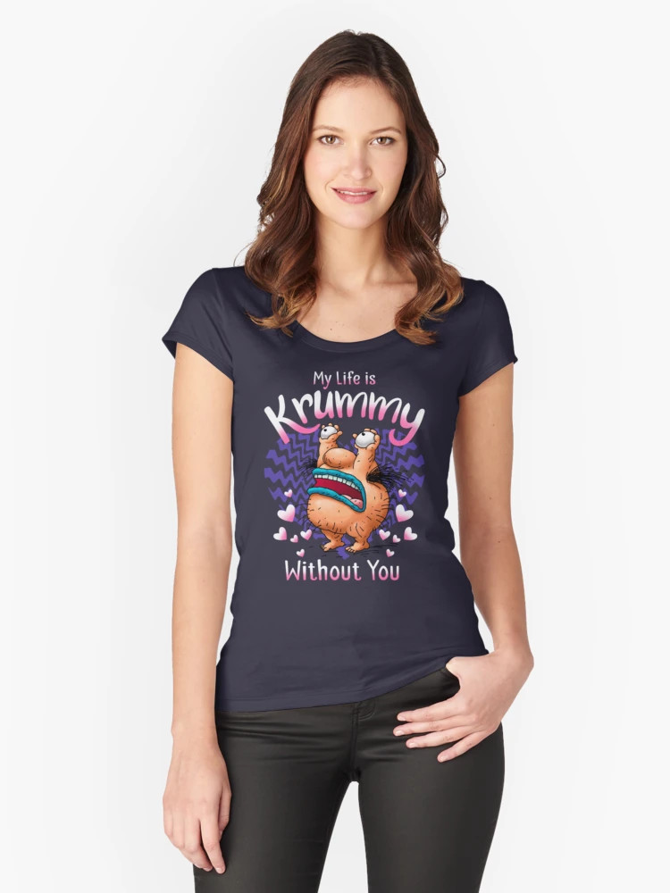 Aaahh!!! Real Monsters Valentine Life Is Krummy Without You Fitted Scoop T-Shirt | Redbubble (US)