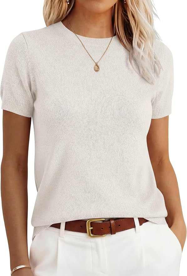 ANRABESS Womens 100% Wool Sweater, Office Work Sweaters, Soft Lightweight for Summer Spring, Shor... | Amazon (US)