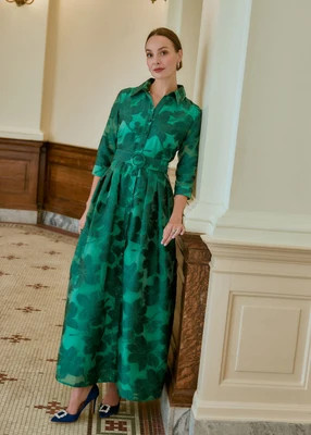 Cecilia Gown Emerald Azalea Organza | Abbey Glass