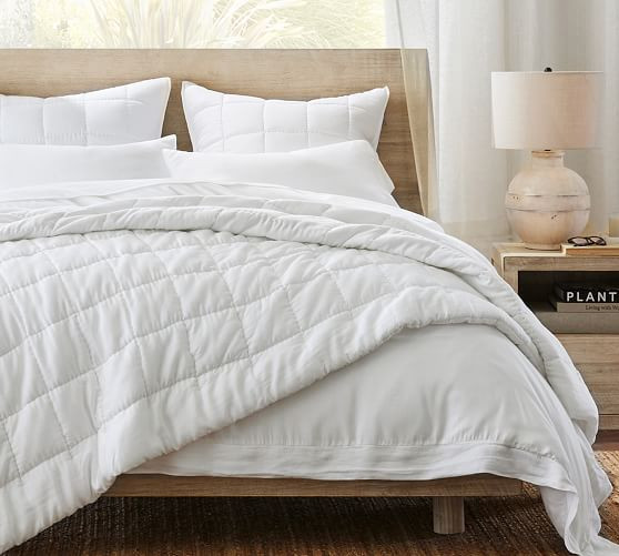 TENCEL™ Box Stitch Quilt | Pottery Barn (US)