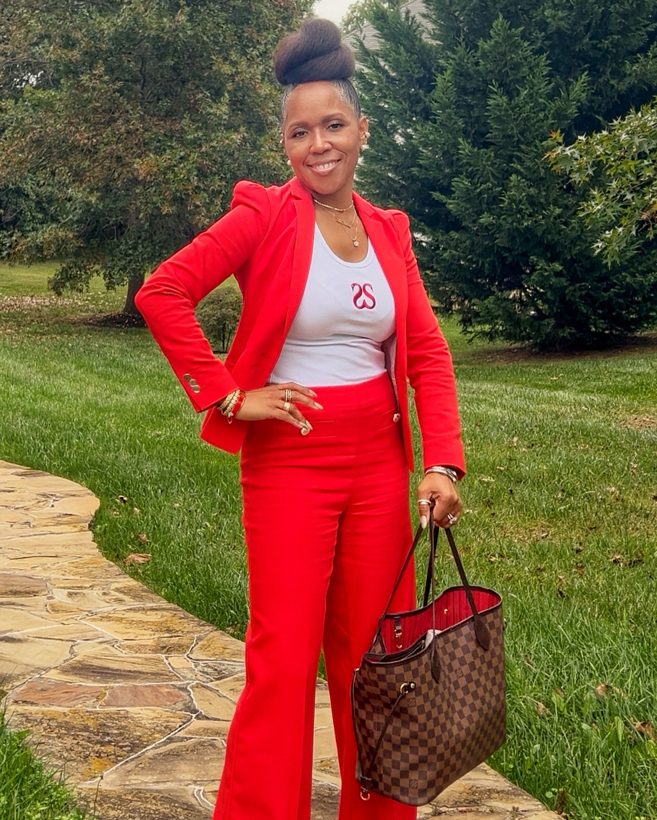 Lady in red…. ❤️ 👠 🐆 #whattowearhereandthere #dmv #creator #style #fall #ootd #october 

#LTKShoeCrush #LTKItBag #LTKTall