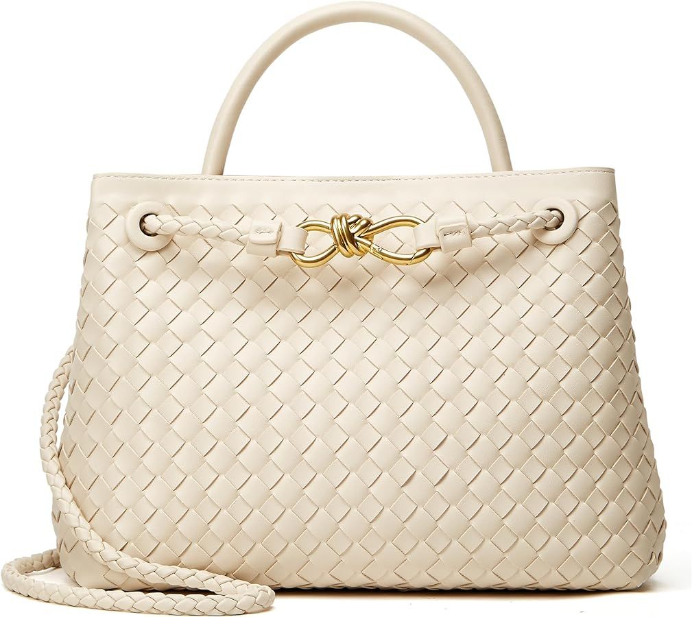 Woven Bag for Women Crossbody Handbag: Vegan Leather Small Tote Purse - Trendy Shoulder Handbags ... | Amazon (US)