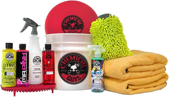 Chemical Guys HOL132 Best Car Wash Bucket Kit with Dirt Trap, 16 fl. oz, 11 Items | Amazon (US)