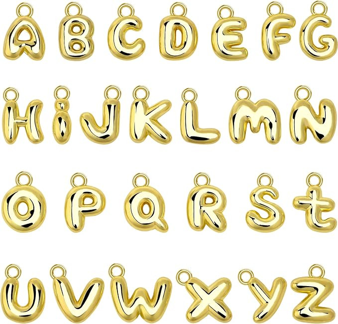 SANNIX 26Pcs Letter Charms, Initial Letter Charm for Jewelry Making, Gold A-Z Alphabet Letter Cha... | Amazon (US)