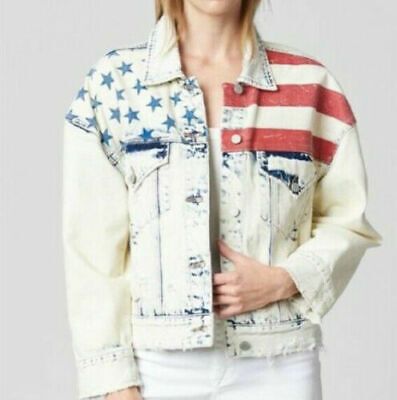 $178 Blank NYC Unmet Expectations American Flag Denim Jacket Sz L NWT | eBay US