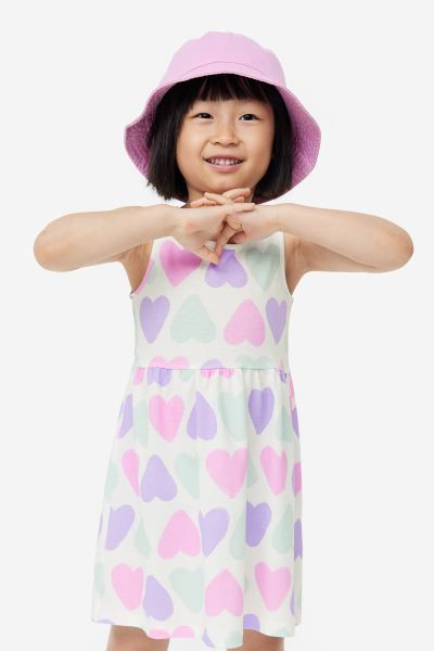 Patterned Cotton Dress - White/floral - Kids | H&M US | H&M (US + CA)