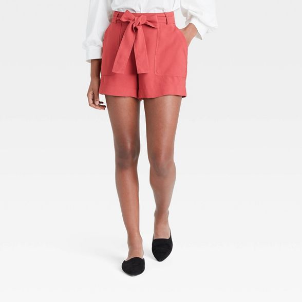 Women's High-Rise Tie Waist Shorts - A New Day™ | Target