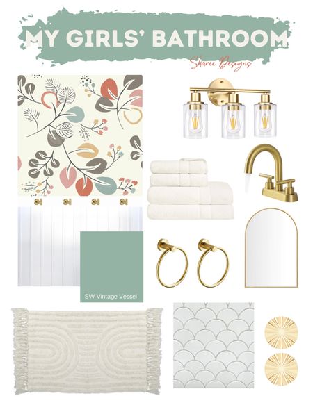 This was my mood board for the girls bathroom

#LTKSeasonal #LTKhome #LTKFind