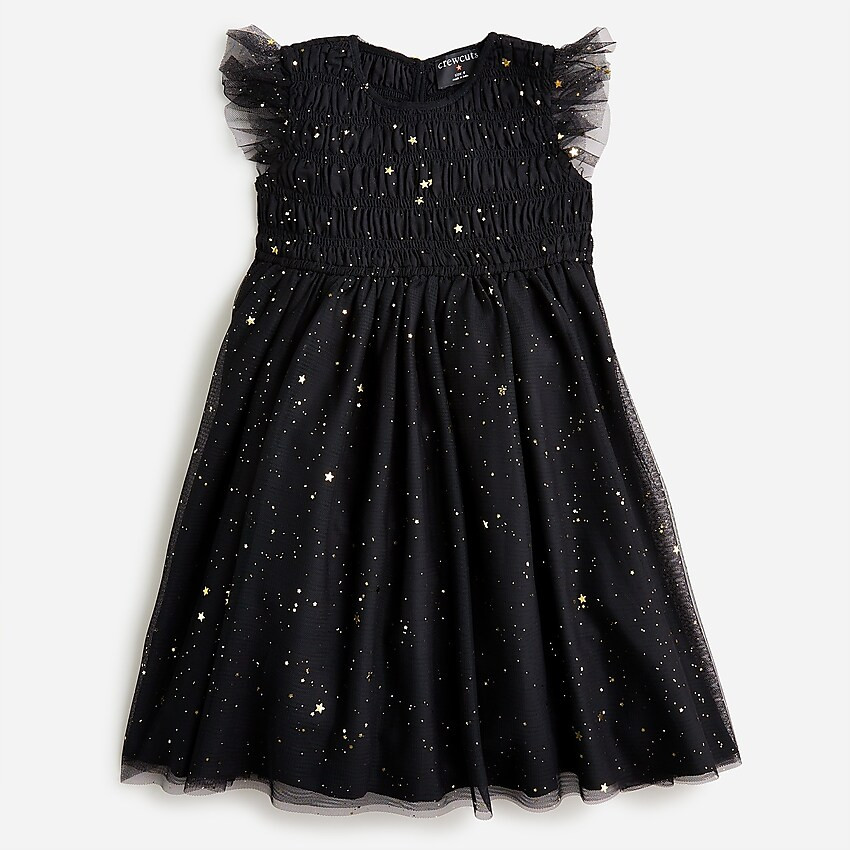 Star flutter-sleeve dress with metallic foil | J. Crew US