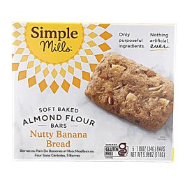 Simple Mills Grain-Free Soft Baked Almond Flour Bars Nutty Banana Bread, 5 Bars | Natura Market