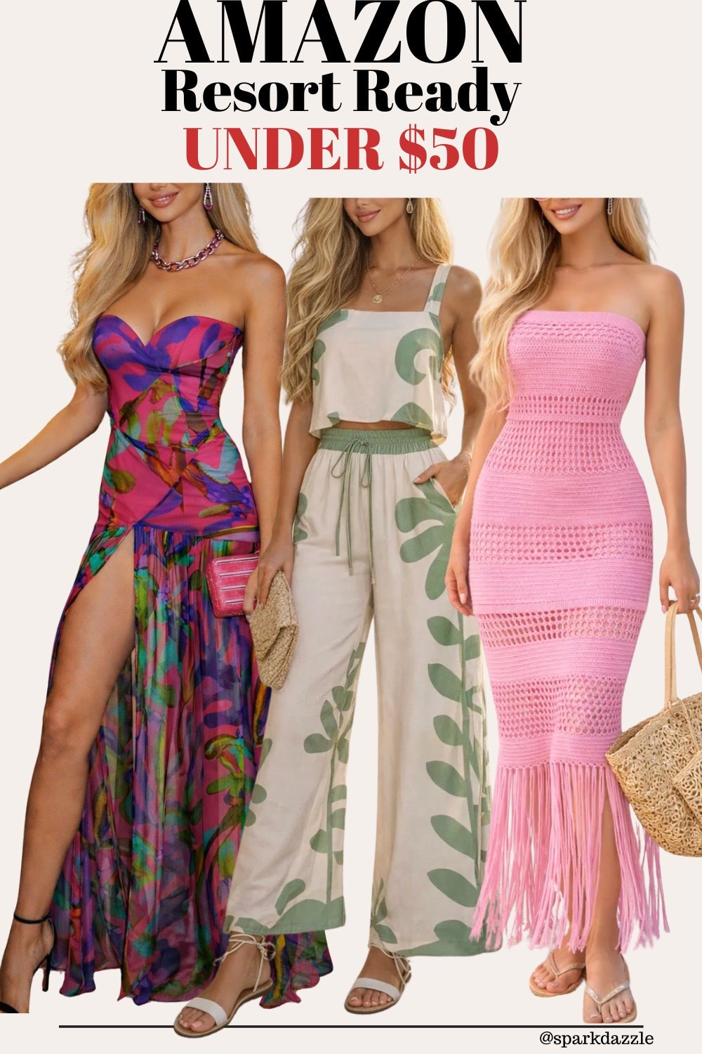 Cabo Resort Summer Dress Outfit 🌴✨

Turn heads on your Cabo vacation in this vibrant, tropical strapless maxi dress 🌺 The bold pink, green, and purple print gives effortless luxury resort vibes, while the high slit adds the perfect touch of glam. This is the ultimate statement dress for beach dinners, sunset cocktails, and summer getaways.

Lightweight, flowy, and eye-catching — this look is made for vacation photos, Pinterest boards, and warm nights by the ocean. Pair it with strappy heels, a chic clutch, and statement jewelry for that elevated resort aesthetic.

Perfect for:
• Cabo vacation outfits
• Resort dinner looks
• Tropical wedding guest dress
• Summer night glam
• Beachside cocktail hour

✨ Save this for your next vacation outfit inspo!

#cabovacation #cabostyle #resortwear #resortoutfit #summerdress #vacationoutfit #tropicalstyle #beachglam #maxidressstyle #vacationfashion #islandstyle #summeroutfits #weddingguestdress #tropicalvibes #luxurystyle #resortfashion #beachvacationlook #outfitinspo #pinterestfashion #amazonfashionfinds #colorfuldress #statementdress #travelstyle #summerstyleinspo #eveningresortwear