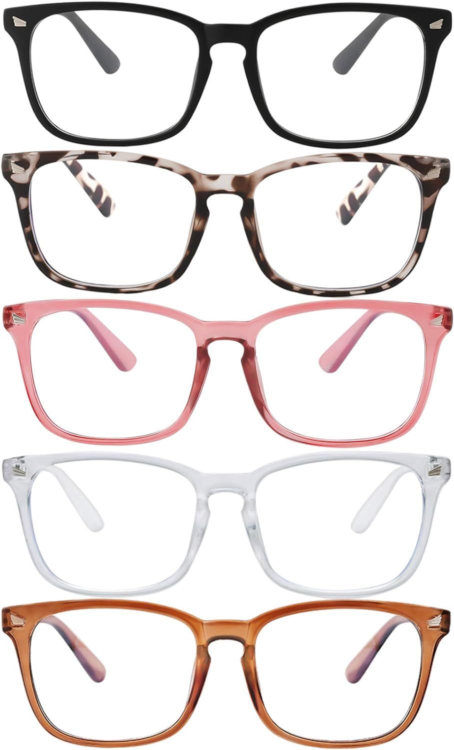 Amazon.com: Blue Light Blocking Glasses,Square Nerd Eyeglasses Frame Anti Blue Ray Computer Game ... | Amazon (US)