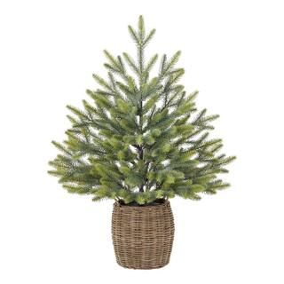 Home Accents Holiday 30 in Wicker Basket Tabletop Christmas Tree 21GR99068 - The Home Depot | The Home Depot