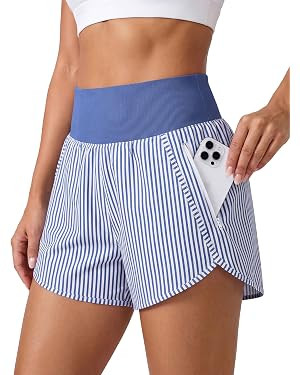 BMJL Womens Athletic Shorts 2.5" High Waisted Running Workout Gym Sports Quick Dry Shorts with Zi... | Amazon (US)
