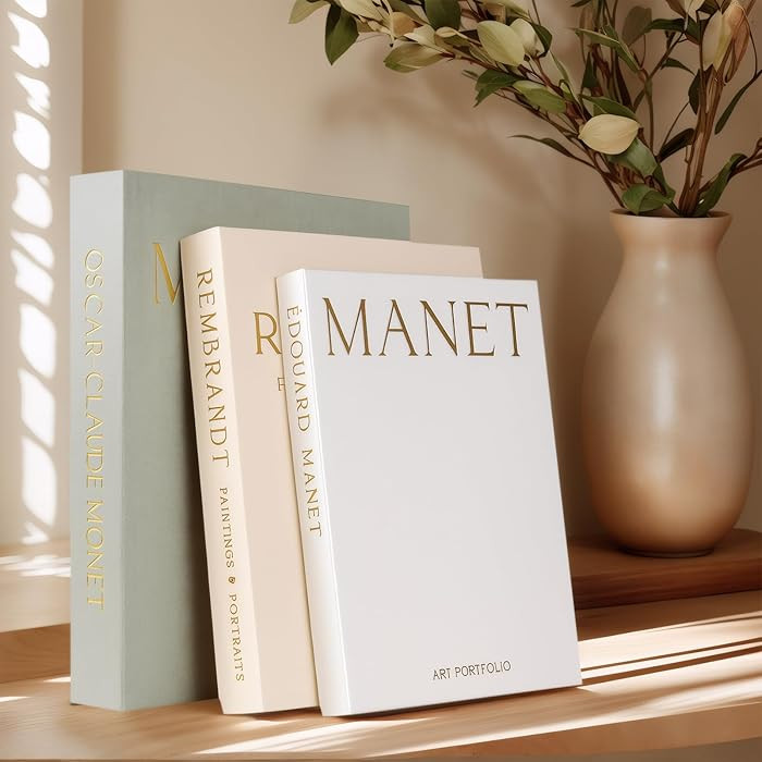 Decorative Faux Books for Home Decor - Set of 3 Aesthetic Linen hollow Fake Faux Decor Books for ... | Amazon (US)