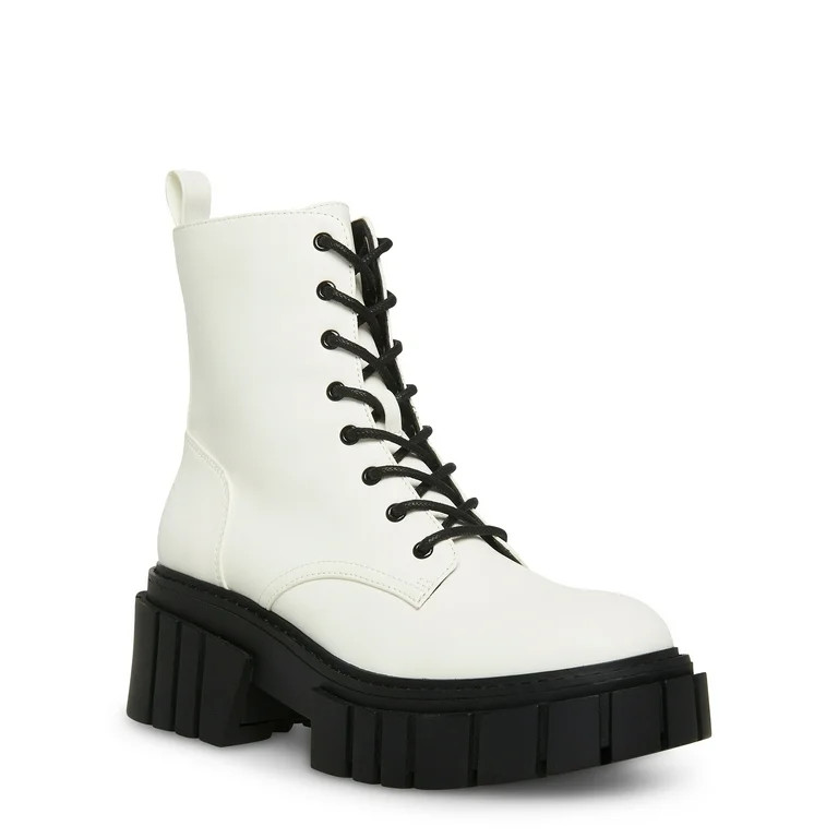 Madden Girl Women's Philly Exaggerated Lug Sole Lace Up Boot | Walmart (US)