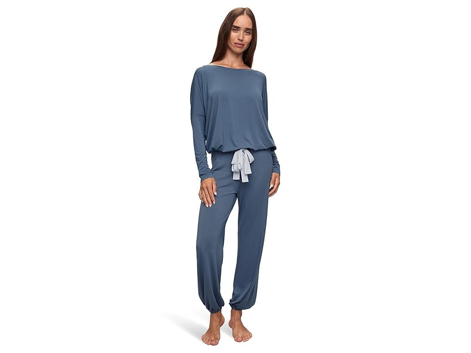 Eberjey Gisele Slouchy Pajama Set Women's Pajama Sets Coastal Blue/Ice Blue : LG, Spandex/Modal/Jersey | Zappos