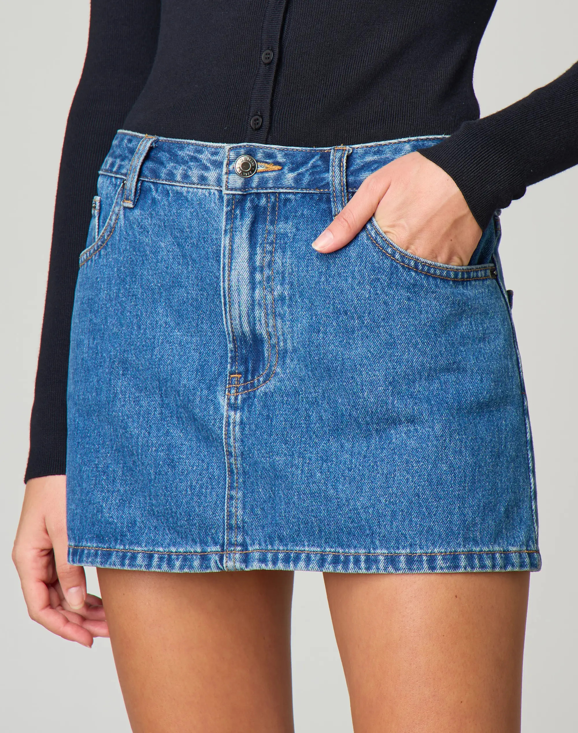 Low Rise Denim Mini Skirt | Glassons (Australia)