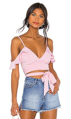 MORE TO COME Tiffani Wrap Tie Top in Pink from Revolve.com | Revolve Clothing (Global)