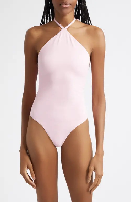 Jacquemus Le Bastide One-Piece Halter Swimsuit in Pink at Nordstrom, Size Xx-Large | Nordstrom