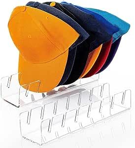 2024Hat Stand for Baseball Caps, 2 Pcs No Install Acrylic Hat Organizer for 14 Baseball Caps, Hat... | Amazon (US)