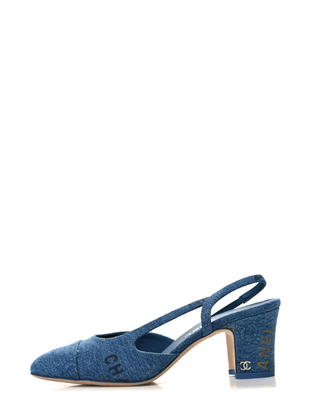 CHANEL Pre-Owned Cap Toe CC slingback pumps - Blue | Farfetch Global