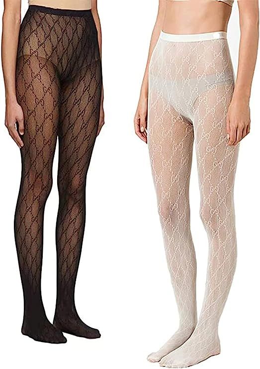 2 Pieces Women's Sexy Letter Fishnet Stockings, Leggings, Pantyhose with Letters Tights High-Wais... | Amazon (US)