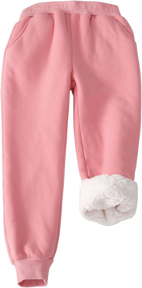 Flygo Girls Boys Fleece Joggers Sweatpants Sherpa Lined Winter Warm Elastic Waist Jogger Pants wi... | Amazon (US)
