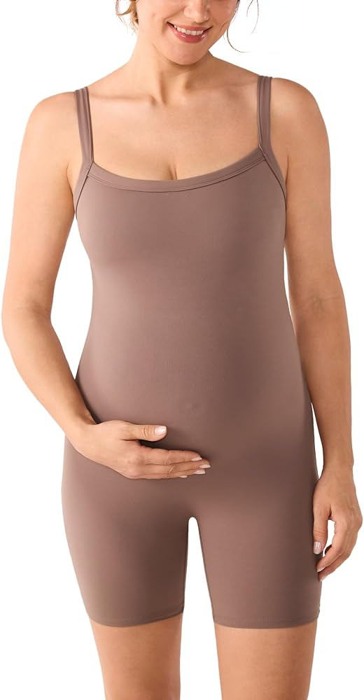 MOMANDA Maternity Bodysuit Shorts 5.5"     Natrelax Collection, Pregnancy jumpsuit, Padded, Sleev... | Amazon (US)