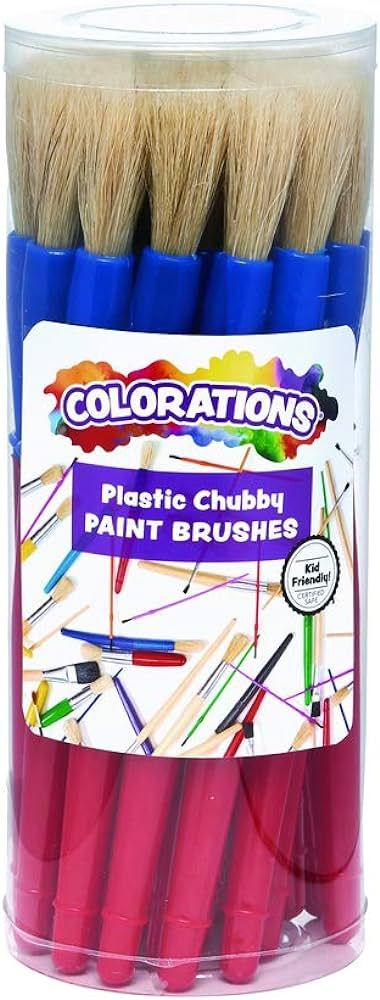 Colorations® Best Value Plastic Handle Brushes - Set of 24 - Crafts for Kids, Painting for Kids,... | Amazon (US)