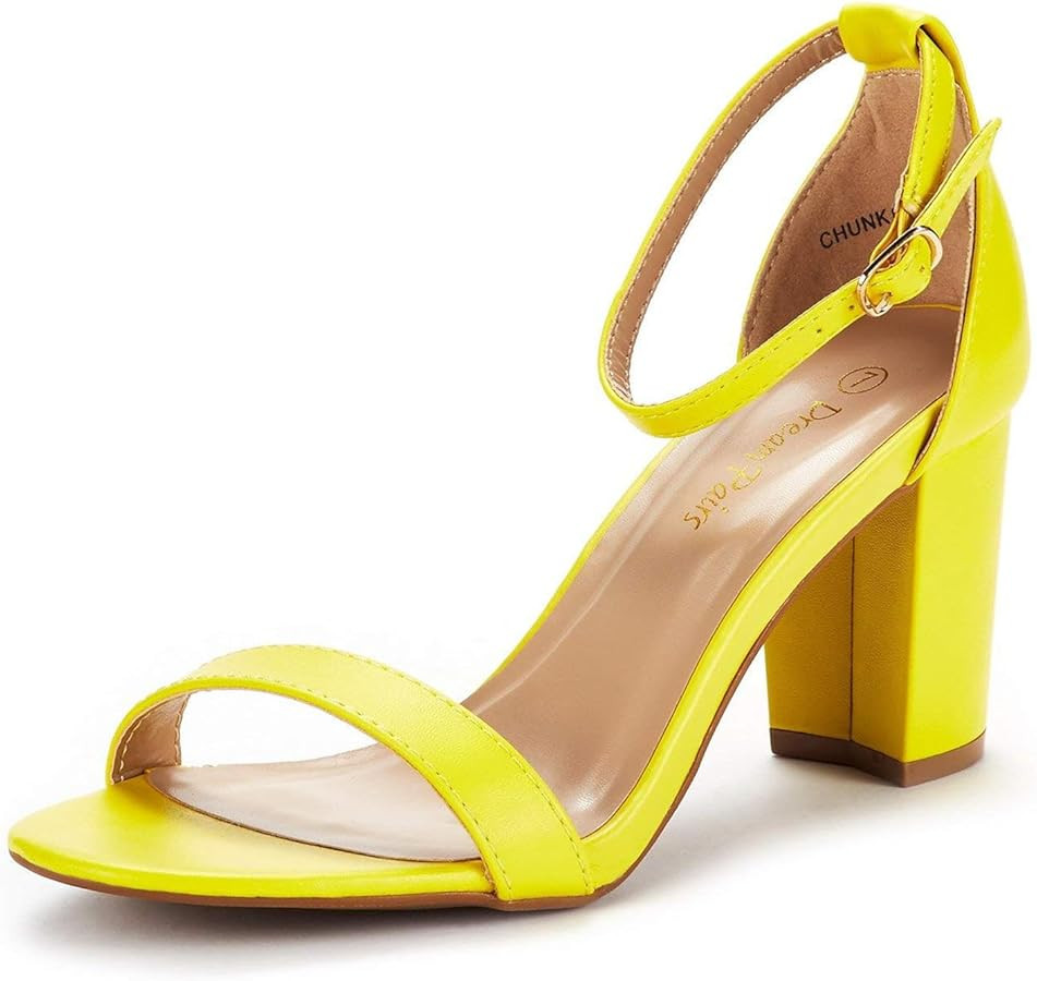 DREAM PAIRS Women's Chunk Low Heel Pump Sandals | Amazon (US)
