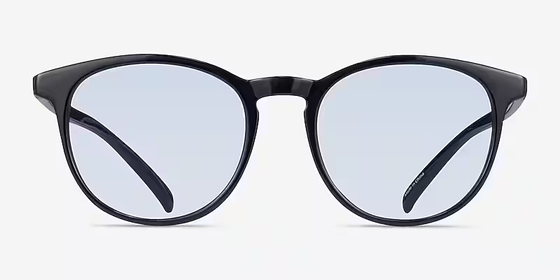 Deja Vu - Round Black Frame Prescription Sunglasses | Eyebuydirect | EyeBuyDirect.com
