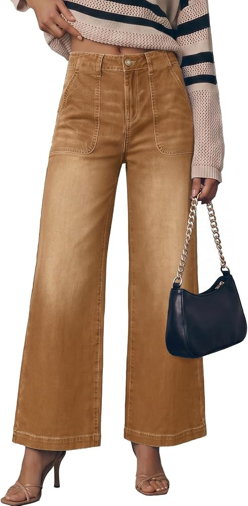 Sidefeel Womens Wide Leg Jeans High Waisted Baggy Denim Pants | Amazon (US)